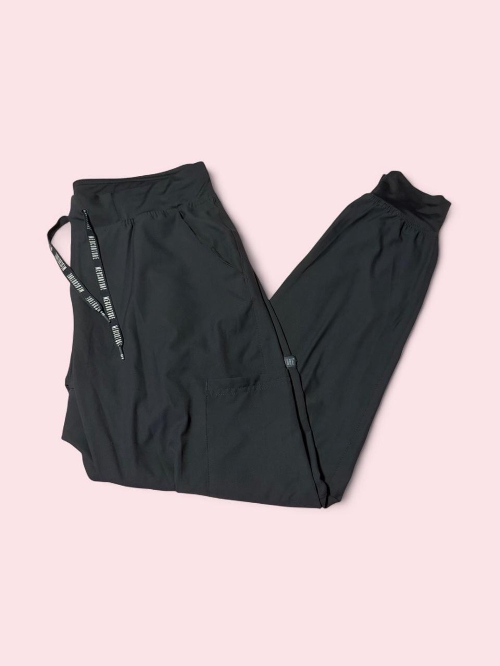 Med Couture Black Women's Track Joggers with Branded Drawstring